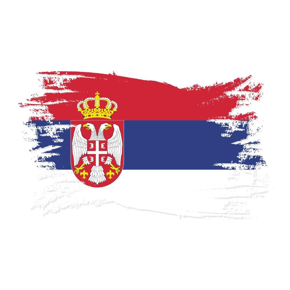 serbia flag with watercolor brush style design illustration free vector